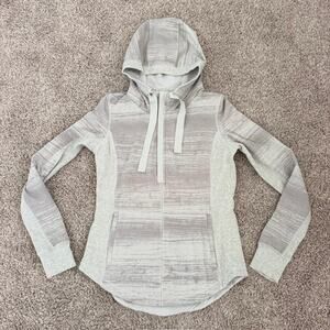 Lululemon Post Sweat Pullover 10 Righteous Stripe Silver Spoon Heathered Grey